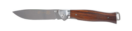 Нож складной Stinger, 106 мм (серебристый), рукоять: сталь/дерево (серебр.-корич.), коробка картон в Москве, фото 16