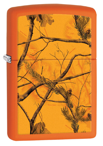 Зажигалка Zippo Realtree AP™ Blaze с покрытием Orange Matte, латунь/сталь, оранжевая, 36x12x56 мм