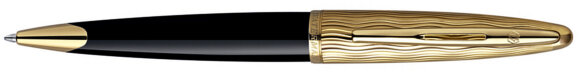 Шариковая ручка Waterman Carene Essential Black and Gold GT, детали дизайна: позолота 23К