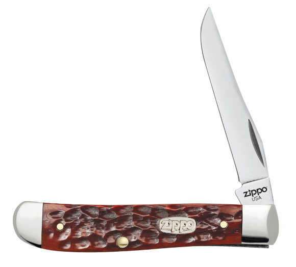 Нож перочинный ZIPPO Chestnut Bone Standard Jigged Mini Trapper, 89 мм, коричневый + ЗАЖИГАЛКА 207