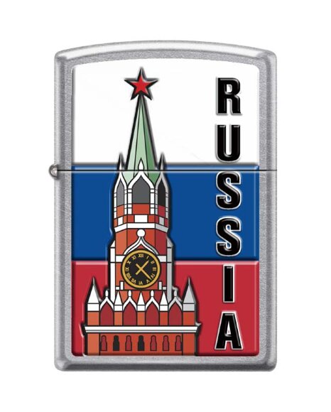 Зажигалка Zippo Московский кремль, с покрытием Street Chrome™, латунь/сталь, 36x12x56 мм