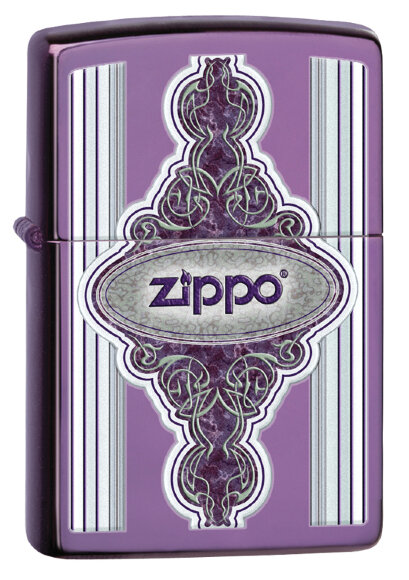 Зажигалка Zippo Classic с покрытием Abyss™, латунь/сталь, фиолетовая, глянцевая, 36x12x56 мм