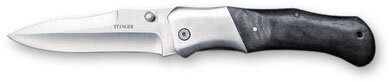 Нож складной Stinger, 100 мм (серебристый), рукоять: сталь/дерево (серебристо-черный), картон. в Москве, фото 25
