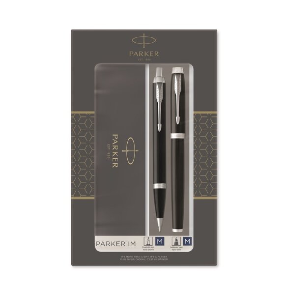 Подарочный набор Parker: Ручка Parker IM FK221, Black СT Шариковая и Перьевая Ручка 2093215