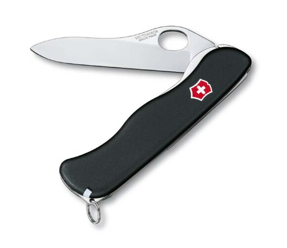 Нож перочинный VICTORINOX Sentinel Clip, 111 мм, 5 функций, с фиксатором лезвия, чёрный