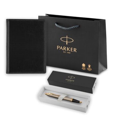 Подарочный набор Parker: Ежедневник и Шариковая Ручка Parker IM Metal Brushed Metal GT 1931670mal
