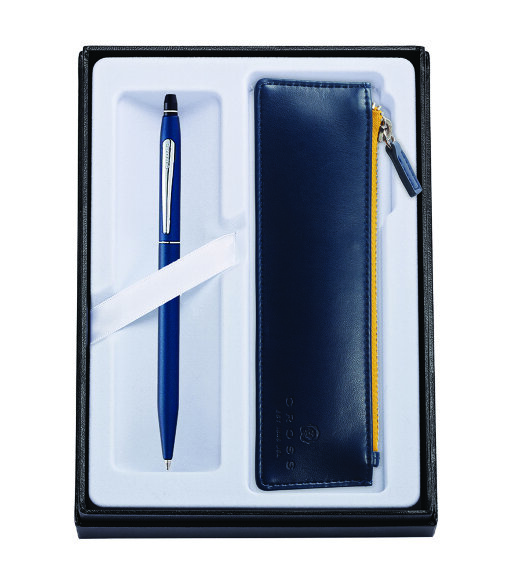 Набор Cross: ручка Cross Click Midnight Blue + синий чехол