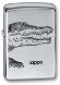 Зажигалка Zippo Alligator, с покрытием Brushed Chrome, латунь/сталь, серебристая, матовая, 36x12x56