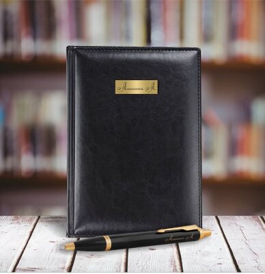 Подарочный набор Parker: Ежедневник и Шариковая Ручка Parker IM Metal Black GT mal-1931666
