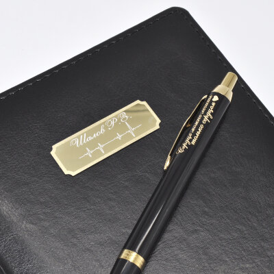 Подарочный набор Parker: Ежедневник и Шариковая Ручка Parker IM Metal Black GT mal-1931666