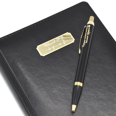 Подарочный набор Parker: Ежедневник и Шариковая Ручка Parker IM Metal Black GT mal-1931666