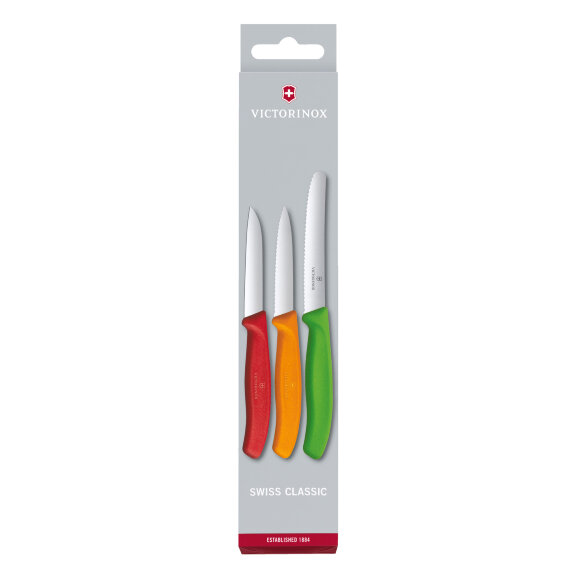 Набор из 3 ножей для овощей VICTORINOX: красный нож 8 см 6.7116.32
