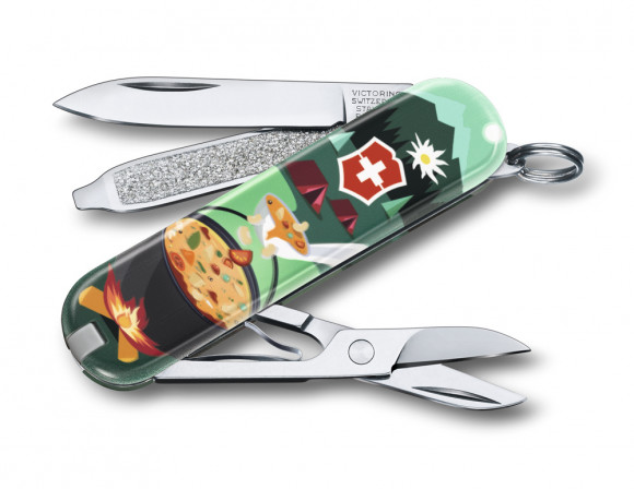 Нож-брелок VICTORINOX Classic "Swiss Mountain Dinner" 0.6223.L1907