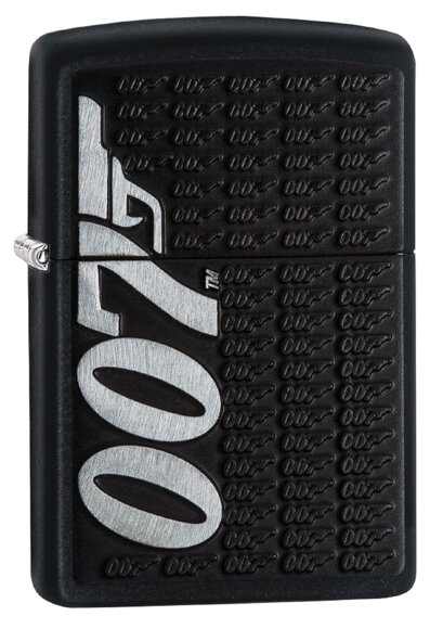 Зажигалка Zippo James Bond 007™ с покрытием Black Matte, латунь/сталь, чёрная, матовая, 36x12x56 мм