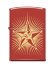 Зажигалка Zippo Серп и Молот и Звезда, с покрытием Red Matte, латунь/сталь, красная, 36x12x56 мм