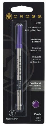 Фото: Стержень Cross для ручки-роллера стандартный, средний, фиолетовый; блистер