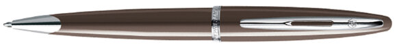 Шариковая ручка Waterman Carene Frosty Brown ST, детали дизайна: зеркальный хром