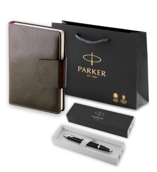 Подарочный набор Parker: Шариковая Ручка Parker IM Metal Black CT и и Ежедневник А5 1933352_011665
