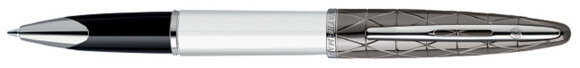 Роллерная ручка Waterman Carene Contemporary White ST. Детали дизайна: палладиевое покрытие с гравировкой