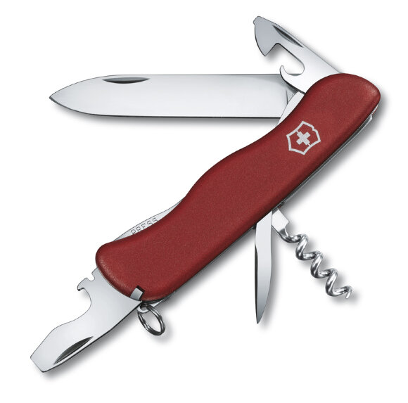 Нож перочинный VICTORINOX Picknicker, 111 мм, 11 функций, с фиксатором лезвия, красный
