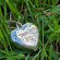 Серебряный открывающийся кулон сердечко синие фианиты