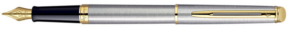 Перьевая ручка Waterman Hemisphere Essential Stainless Steel CT. Перо - позолота 23К с гравировкой