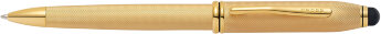Шариковая ручка Cross Townsend Stylus со стилусом 8мм. Цвет - золотистый.
