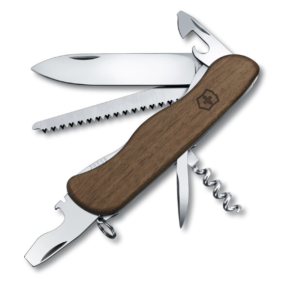 Нож перочинный VICTORINOX Forester, 111 мм, 10 функций, с фиксатором лезвия, деревянная рукоять