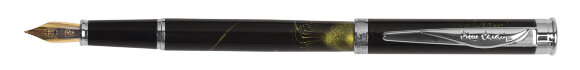 Ручка перьевая Pierre Cardin GAMME Special. Цвет - черный с темно-зеленым рисунком. Упаковка Е.