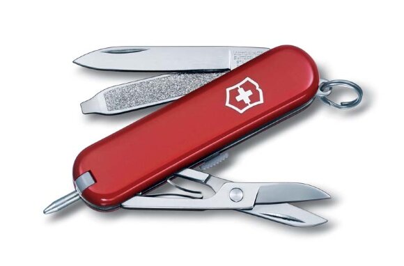 Нож-брелок VICTORINOX Signature, 58 мм, 7 функций, красный