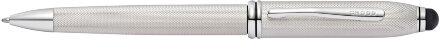 Шариковая ручка Cross Townsend Stylus со стилусом 8мм. Цвет - платиновый. в Москве, фото 35