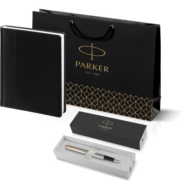 Подарочный набор Parker: Ручка Перьевая Parker Jotter Stainless Steel GT и Ежедневник 203264_5300948