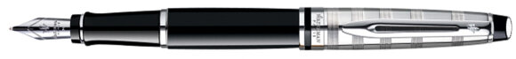 Перьевая ручка Waterman Expert Deluxe Black CT. Перо - нерж. сталь, дет.дизайна: палладиевое покр.