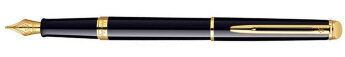 Перьевая ручка Waterman Hemisphere Essential Black GT. Перо - позолота 23К