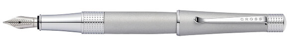 Перьевая ручка Cross Beverly. Цвет - серебристый матовый, перо - нержавеющая сталь, среднее с гравировкой