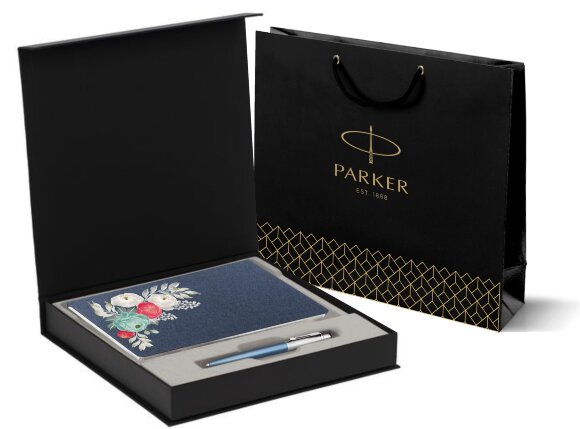 Подарочный набор Parker: Шариковая Ручка Parker Jotter Essential, Waterloo Blue CT и Ежедневник P1951110_5403191