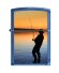 Зажигалка Zippo Вечерняя рыбалка, с покрытием Cerulean™, латунь/сталь, синяя, глянцевая, 36x12x56 мм