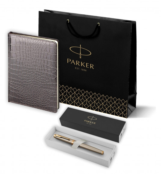 Подарочный набор: Ручка роллер Parker IM Metal Core Brushed Metal GT 193349_41663