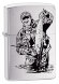 Зажигалка Zippo Рыбак, с покрытием Brushed Chrome, латунь/сталь, серебристая, матовая, 36x12x56 мм