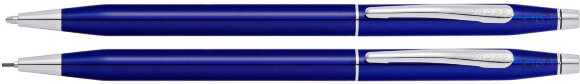 Набор Cross Classic Century Translucent Blue Lacquer: шариковая ручка и механический карандаш 0.7мм,