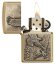 Зажигалка Zippo Eagles, с покрытием Brushed Brass, латунь/сталь, золотистая, матовая, 36x12x56 мм