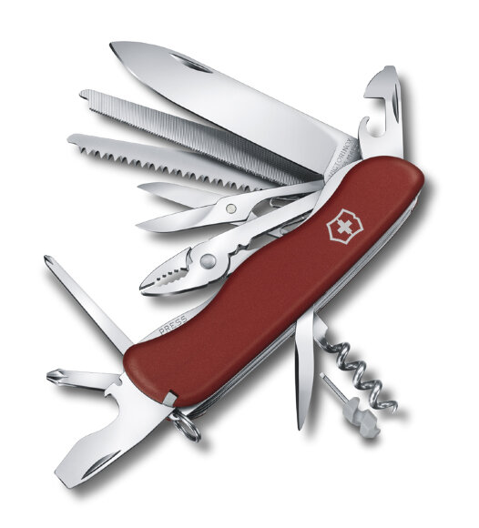 Нож перочинный VICTORINOX WorkChamp, 111 мм, 21 функция, с фиксатором лезвия, красный
