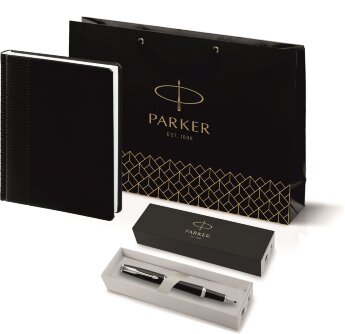 Подарочный набор Parker: Ручка Роллер Parker IM Metal Black CT и Ежедневник 193264_5301658