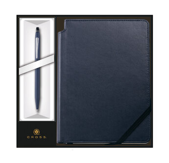Набор: Шариковая ручка Cross Click Midnight Blue и Записная книжка Cross Journal Midnight Blue, A5