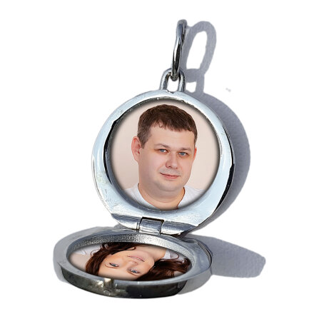 Серебряный открывающийся круглый медальон O18.5 мм в Москве, фото 23