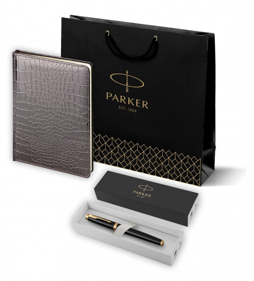 Подарочный набор: Перьевая ручка Parker IM Metal Black GT 193349_41645