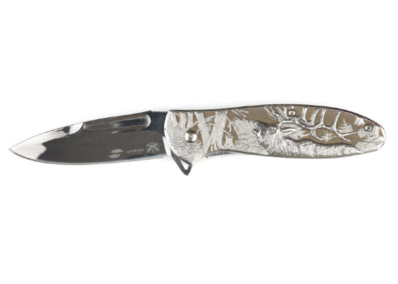 Нож складной Stinger, 82,5 мм (серебристый), рукоять: сталь (серебристый), картонная коробка