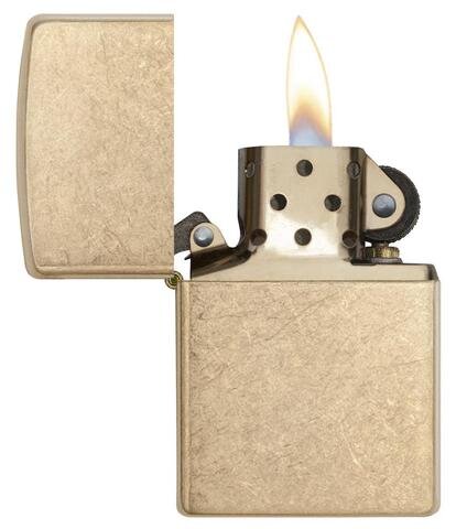 Зажигалка Zippo Armor™с покрытием Tumbled Brass, латунь/сталь, золотистая, матовая, 37х13x58 мм