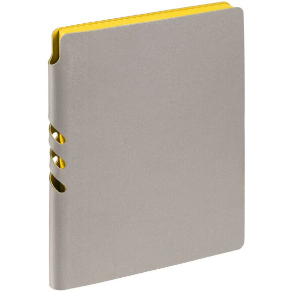 Ежедневник Flexpen, недатированный, серебристо-желтый, с тонированным блоком