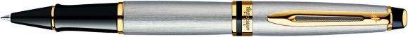 Роллерная ручка Waterman Expert Stainless Steal GT. Корпус - лак, детали дизайна: позолота 23К